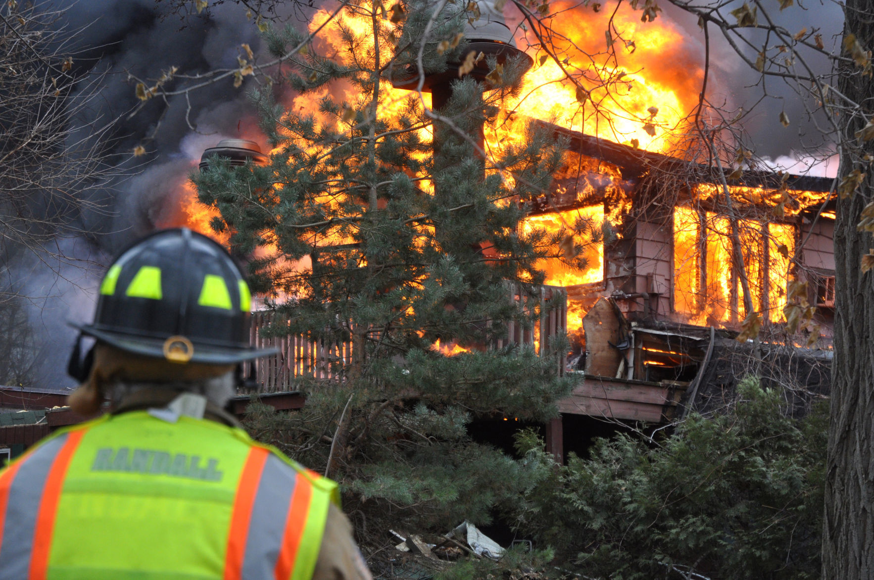 Lake Benedict resort during controlled burn